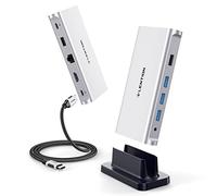 LENTION USB C Docking Station for Steam Deck with 100W PD 4K HDMI Gigabit Ethernet USB 3.0/2.0 Aux Adapter Hub Compatible with 2023-2016 MacBook Pro Mac Air More Stable Driver Certified (D53 Silver)