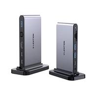 LENTION USB C Docking Station Multiport Adapter 10 in 1 USB C Hub with 4 USB 4K HDMI 100W PD Gigabit Ethernet SD/TF Card Slots 3.5mm Audio Compatible for MacBook/Mac Air Pro Surface More(D65 Gray)