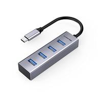 LENTION USB C Hub, 4 USB 3.0 Ports, USB C to USB A Multiport Adapter for 2025-2016 MacBook Pro M1-M5, New Mac Air & Surface, iPad Pro, Chromebook, More, Stable Driver Certified (C22s, Space Gray)