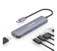 LENTION USB C Hub, 6 in 1 Adapter with USB C Data, 4K@60Hz HDMI, 3 USB 3.0, 100W PD Compatible 2026-2016 MacBook Pro/Air/Neo, iPhone 17/16/15, iPad, More Type C Devices (CE35, Space Grey)