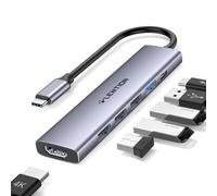 LENTION USB C Hub Multiport Adapter with 100W PD Charging, 4K HDMI, USB 3.0 & 2.0 for 2026-2016 MacBook Air/Pro/Neo), Chromebook, iPhone 17/16/15 More, Stable Driver Certified (CH17, Gray)