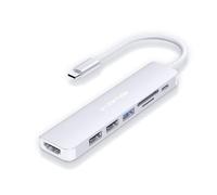 LENTION USB C Hub with 100W PD Charging, 4K@60Hz HDMI, SD/Micro SD Card Reader, USB 3.0, Compatible 2025-2016 MacBook Pro, New Mac Air/Surface, Chromebook, More, Stable Driver Adapter(CE18, Silver)