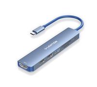 LENTION USB C Hub with 100W PD Charging, 4K@60Hz HDMI, SD/Micro SD Card Reader, USB 3.0, for 2025-2016 MacBook Pro/Air, Chromebook, iPhone 17/16/15 More, Stable Driver Adapter(CE18, Blue)