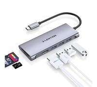 LENTION USB C Hub with 4K HDMI, 3 USB 3.0, SD 3.0 Card Reader Compatible 2025-2016 MacBook Pro, New Mac Air/iPad Pro/Surface, iPhone 17/16/15, More, Multiport Stable Driver Dongle Adapter (C34, Gray)