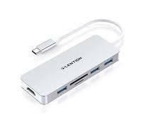 LENTION USB C Hub with 4K HDMI, 3 USB 3.0, SD/Micro SD Card Reader Compatible 2025-2016 MacBook Pro, New Mac Air/Surface, Stable Driver Certified Multi-Port Adapter (CB-C18, Silver)