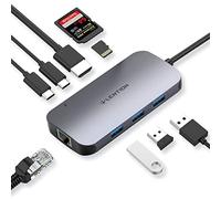 LENTION USB C Hub with 4K HDMI, Gigabit Ethernet, Card Reader, USB 3.0, Type C Data and Charging Adapter Compatible 2023-2016 MacBook Pro, New Mac Air/Surface, Chromebook, More (CE57se, Space Gray)