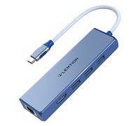 LENTION USB C Hub with Gigabit Ethernet Adapter, 4K HDMI, 3 USB 3.0 Dongle for 2024-2016 MacBook Pro 13/14/15/16, New Mac Air & Surface, Chromebook, More, Stable Driver Certified (CB-C25, Blue)