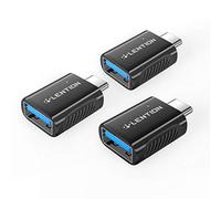 LENTION USB C to USB 3.0 Adapter (3 Pack), Type C Male to USB Female OTG Converter Compatible 2023-2016 MacBook Pro, New iPad Pro/Mac Air/Surface, Phone/Tablet, Stable Driver Certified (CB-C3s, Black)