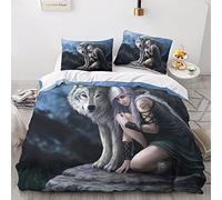 LENTLY Anne Stokes 3D Comforter Cover Set for Duvet Cover Bedding Set Bedspread Cover with Pillow Shams Microfiber Bed Cover Zipper 3 Piece Set Quilt Cover Double（200x200cm）