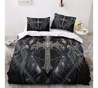 LENTLY Anne Stokes 3D Digital Print Bedding Sets with Pillowcase Duvet Cover Ss Soft Microfiber 3 Piece Set Quilt Cover with Zipper Closure Double（200x200cm）