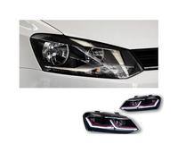 LENTLY Headlamp Car Lights For VW For Polo LED Headlight 2011-2017 For Vento Projector Lens Head Lamp DRL Hid Head Lamp Bi Xenon Beam Accessories Headlight Assembly(Red Line,Lhd)