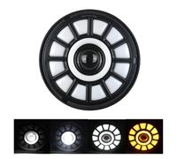 LENTLY Headlamp LED Headlight Running Light Car Led 7inch Angel Eyes H4 For Jeep For Wrangler TJ Headlight Assembly(60w black A)