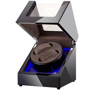 Lenway Double Watch Winder Super Quiet，Automatic Watch Winder Four Rotation Modes，Battery Operated or Ac，with Led Light，Watch Winder for Rolex，HighEnd Piano Paint Baking Process 2 Watch Winder case,