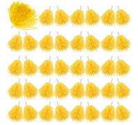 Lenwen 40 Pack Pom Poms Cheerleading Sports Dance Spirited Plastic Cheer Pompom Cheerleading Poms with Handles for Kids Adults Rooters Sports Team Cheering Party (Yellow) | Spirited Plastic Cheer Pompom Cheerleader Pompoms for Cheering School Sports Games Dance Party