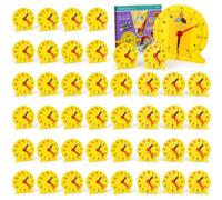 Lenwen 75 Pcs Teaching Clock Kit for Kids 24 Hours Learn to Tell Time Classroom Clocks for Students Analog Clocks Teaching Time Resources Learning Teacher Classroom Supplies