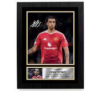 Leny Yoro Signed Autograph Poster Print - Manchester United F.C. - Rising Star Defender Tribute - Gift for Fans & Collectors, A2 Poster + Black Frame