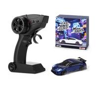 LenyKingPro 1/64 Scale Mini RC Drift Car 4WD with Duplex Lights, 2.4G Remote Control Desktop Racer, Type-C Fast Charge for Office Desk and Home Collection,Gemstone Blue