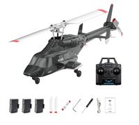 LenyKingPro A61 1:52 Little Wolf Helicopter, 2.4G Remote Control, 4-Channel Single-Rotor Aileron-Free RTF Model, Constant Altitude Lightflow Positioning (Red & Black/3 Battery)
