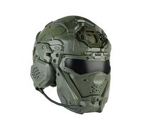 LenyKingPro Future Punk Helmet Mask with Anti-Fog Fan Interchangeable Lenses Communication Headset for Cosplay Halloween (HL-99Green)