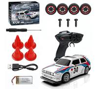LenyKingPro KF34 1:43 Scale 4WD Drift RC Car, 2.4GHz High-Speed Remote Control Car Toy with Interchangeable Tires, Light Control & Detachable Body for Kids and Adults, 1 Battery