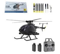 LenyKingPro MD500 C189 4CH Single-Rotor RC Helicopter with 6-Axis Gyro, Dual Brushless Motors & Barometer Altitude Hold, Stable Flight Model for Beginners and Outdoor Use,RTF Version/Black