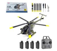 LenyKingPro MD500 C189 4CH Single-Rotor RC Helicopter with 6-Axis Gyro, Dual Brushless Motors & Barometer Altitude Hold, Stable Flight Model for Beginners and Outdoor Use,RTF Version/Army Green