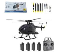 LenyKingPro MD500 C189 4CH Single-Rotor RC Helicopter with 6-Axis Gyro, Dual Brushless Motors & Barometer Altitude Hold, Stable Flight Model for Beginners and Outdoor Use,RTF Version/Black