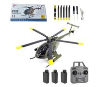 LenyKingPro MD500 C189 4CH Single-Rotor RC Helicopter with 6-Axis Gyro, Dual Brushless Motors & Barometer Altitude Hold, Stable Flight Model for Beginners and Outdoor Use,RTF Version/Army Green