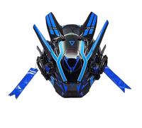 LenyKingPro Punk Gothic Cyber Tactical Mask with Adjustable Fit for Halloween Cosplay Costume Party Red