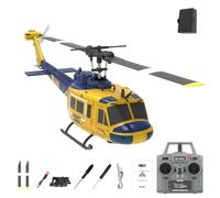LenyKingPro RC ERA C032 UH-1 RC Helicopter Model, Flybarless with Altitude Hold & Optical Flow Positioning, 6CH Gyro Stabilized Brushless Motor, 13 Minutes Flight Time (Yellow&Blue/1 Battery)