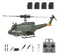 LenyKingPro RC ERA C032 UH-1 RC Helicopter Model, Flybarless with Altitude Hold & Optical Flow Positioning, 6CH Gyro Stabilized Brushless Motor, 13 Minutes Flight Time (Green/4 Battery)