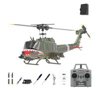 LenyKingPro RC ERA C032 UH-1 RC Helicopter Model, Flybarless with Altitude Hold & Optical Flow Positioning, 6CH Gyro Stabilized Brushless Motor, 13 Minutes Flight Time (Shark Mouth/1 Battery)