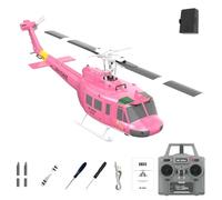 LenyKingPro RC ERA C032 UH-1 RC Helicopter Model, Flybarless with Altitude Hold & Optical Flow Positioning, 6CH Gyro Stabilized Brushless Motor, 13 Minutes Flight Time (Pink/1 Battery)