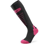 Lenz 1.0 Skiing Socks, grey/hotpink, size 35-38