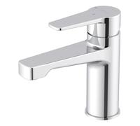 Lenz 46010802 Mola Washbasin Mixer tap, Chrome | Compact bathroom tap with branded mixer nozzle and durable ceramic cartridge, including easy clean pop-up valve, 46010802