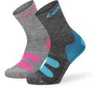 Lenz Outdoor 1.0 Socks - Pack of 2, grey-pink-blue, size 35 36 37 38 for Men