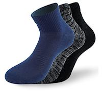 Lenz Performance Quarter Tech Socks, blue/black/grey, size 43-46