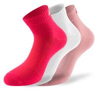 Lenz Performance Quarter Tech Socks, white/pink/red, size 35-38