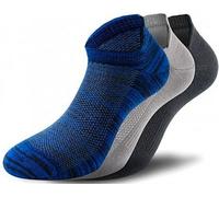 Lenz Performance Sneaker Tech Socks, black/grey/blue, size 35-38