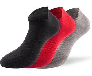 Lenz Performance Sneaker Tech Socks, black/grey/red, size 39-42