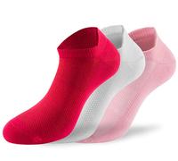 Lenz Performance Sneaker Tech Socks, white/pink/red, size 35-38