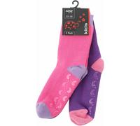 Lenz Rubber Print Kids Socks - Pack of 2, purple/pink, size 23-26