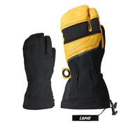 Lenz - Three-finger heated mittens in Primaloft® - Heat Glove 8.0 Finger Cap Lobster Unisex Black/Yellow for Women - Size S Yellow S