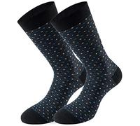 Lenz Unisex Ägypische Baumwoll Socken 2er Pack Herren Allround Strümpfe Antibakteriell, 507, Farbe Blau, Größe 39-42