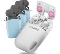LENZBOX Soft Set Including 3x LenzCare - Premium All-In-One Contact Lens Box for Soft Contact Lenses, Contact Lens Case with Liquid, Travel Safe and Compact, Made in Germany, Fuchsia