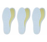 Lenzen 3 Pairs Washable Cotton Terry Shoe Insoles I Breathable Barefoot Insole I Inserts with Activated Carbon (36 EU / 3 UK Women)