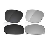 LenzReborn Polarized Lens Replacement for Oakley Crosshair 2.0 OO4044 Sunglass - Dark Black+Silver Grey