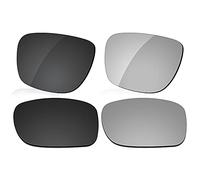 LenzReborn Polarized Lens Replacement for Oakley Drop Point OO9367 Sunglass - Dark Black+Silver Grey