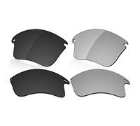 LenzReborn Polarized Lens Replacement for Oakley Fast Jacket XL OO9156 Sunglass - Dark Black+Silver Grey