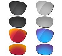 LenzReborn Polarized Lens Replacement for Oakley Frogskins Mix OO9428 Sunglass - Dark Black+Silver Grey+Fire Red+Ice Blue